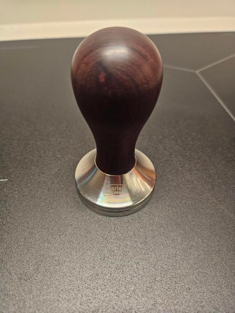 Espresso Tamper 51mm met Houten Handvat, Overige typen, Hout, Ophalen of Verzenden, Zo goed als nieuw