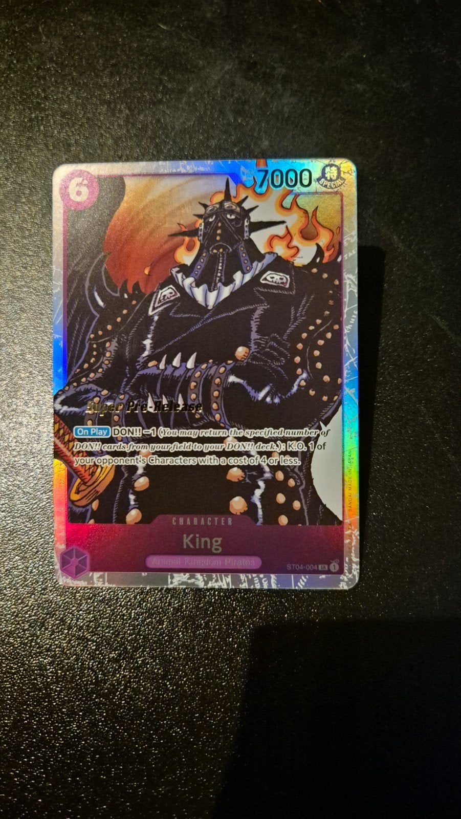 One Piece -King, Super Pre-Release, Ophalen of Verzenden, Zo goed als nieuw, Losse kaart, Foil