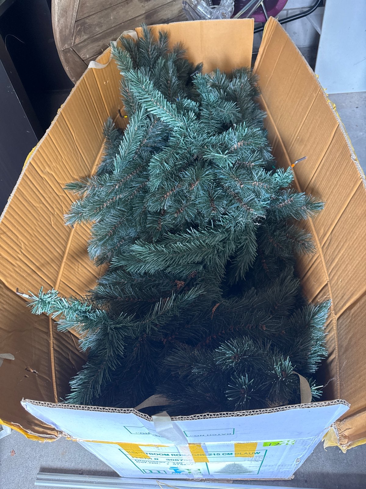 Kerstboom compleet in doos, Diversen, Ophalen, Gebruikt