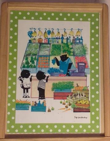 Houten blokken puzzel - Jip en Janneke, Ophalen of Verzenden, Zo goed als nieuw