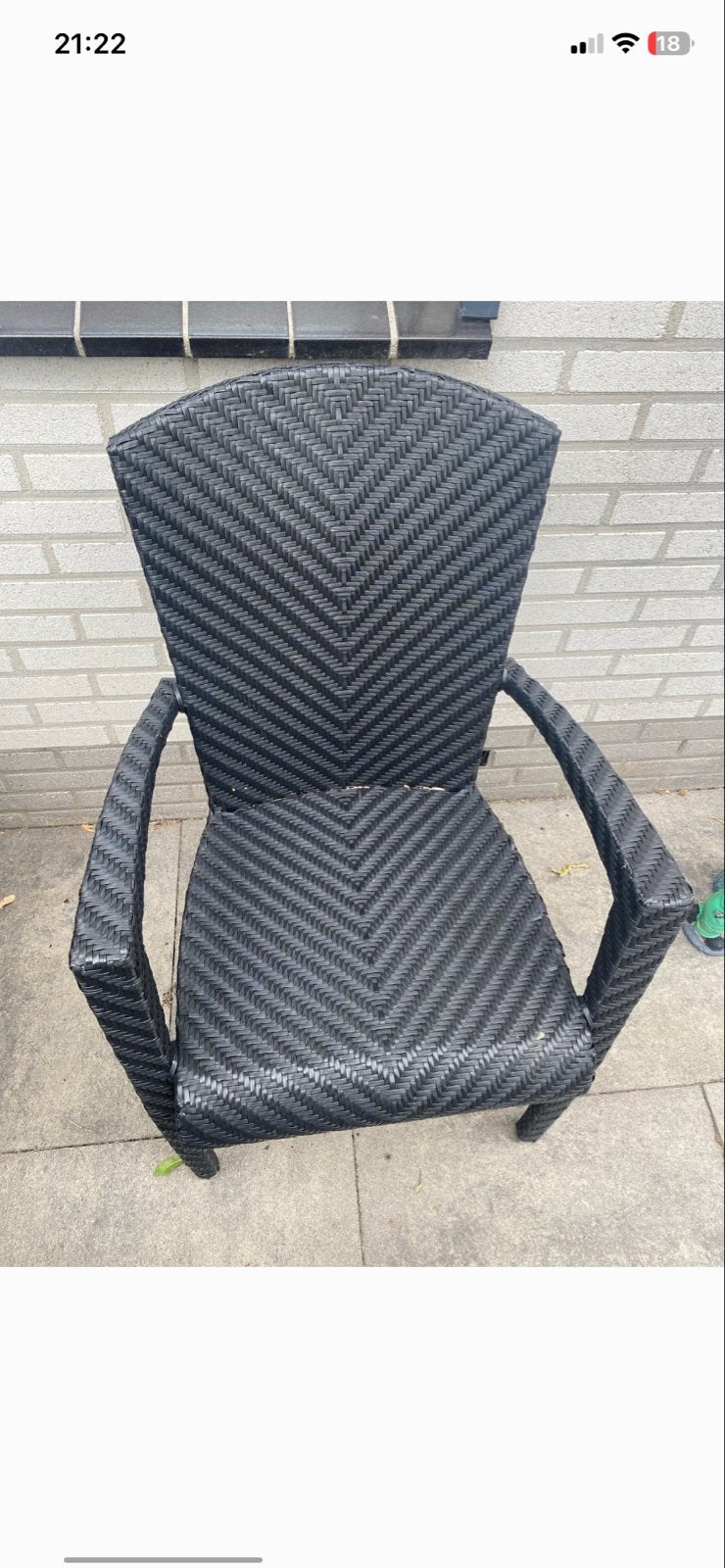 7x Applebee tuinstoelen, wicker, zwart, Ophalen, Gebruikt, Wicker