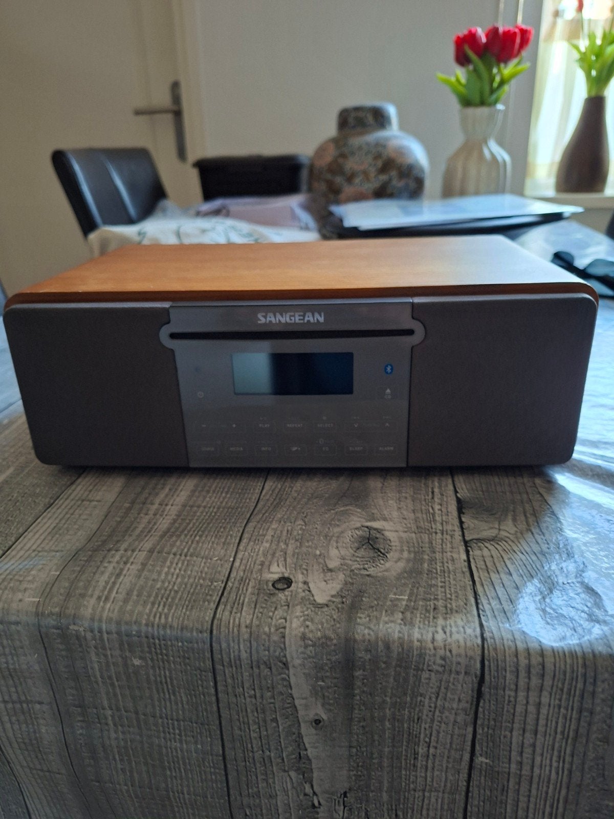 te koop Sangean WR-47BT Dab+/fm Cd Bluetooth, Ophalen, Zo goed als nieuw, Met cd-speler