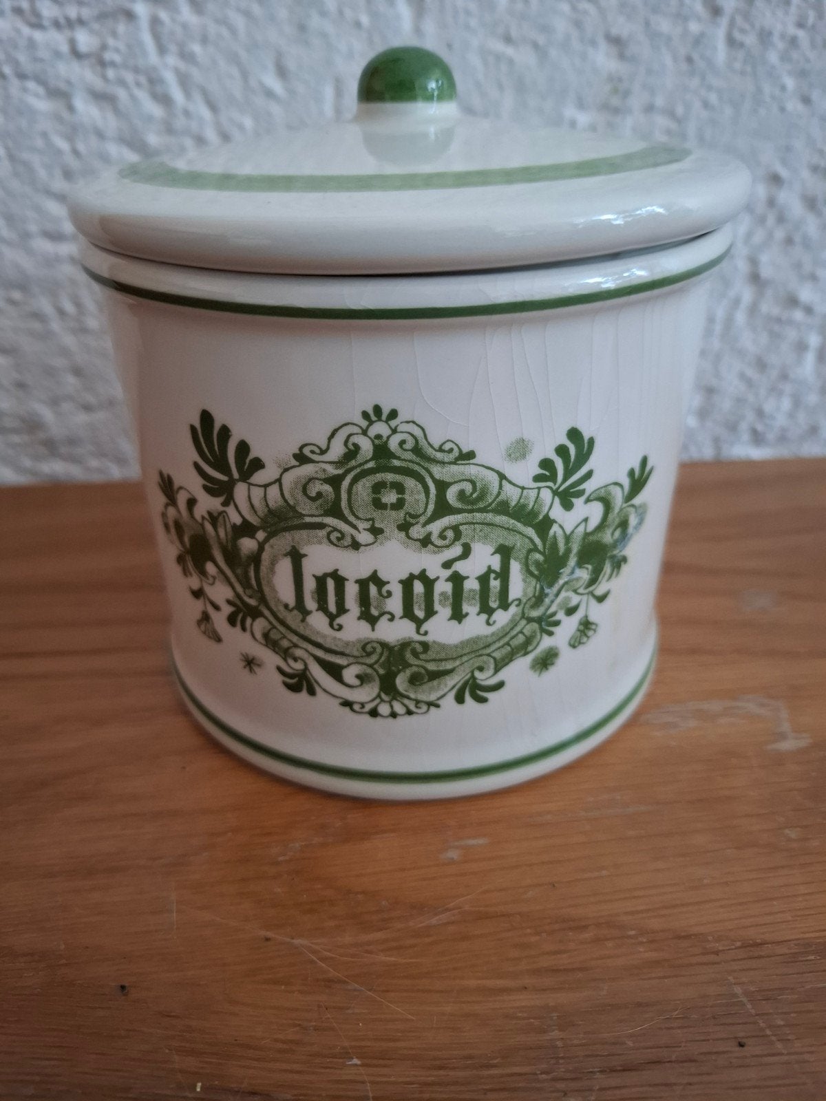 Antieke Apothekerspot "Iocoid" - Handgeschilderd Delft Groen, Antiek en Kunst, Ophalen
