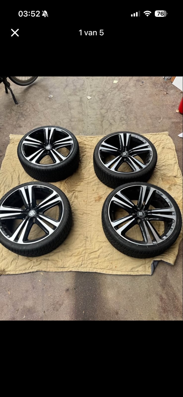 Set van 4 winterbanden met velgen - 19 inch, Gebruikt, Banden en Velgen, Winterbanden, 235 mm