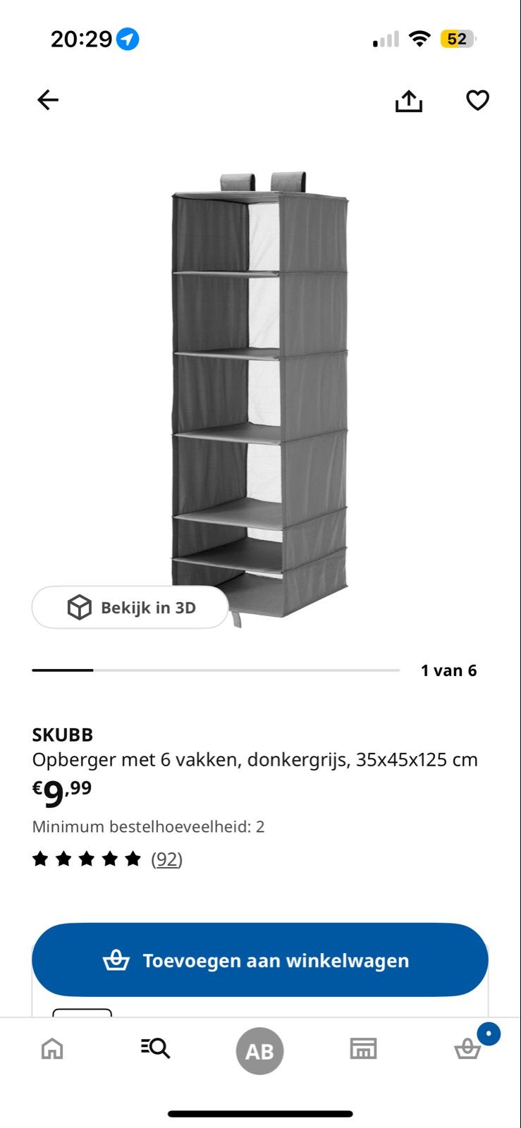 SKUBB Opberger met 6 vakken - Zo goed als nieuw, Ophalen, Zo goed als nieuw
