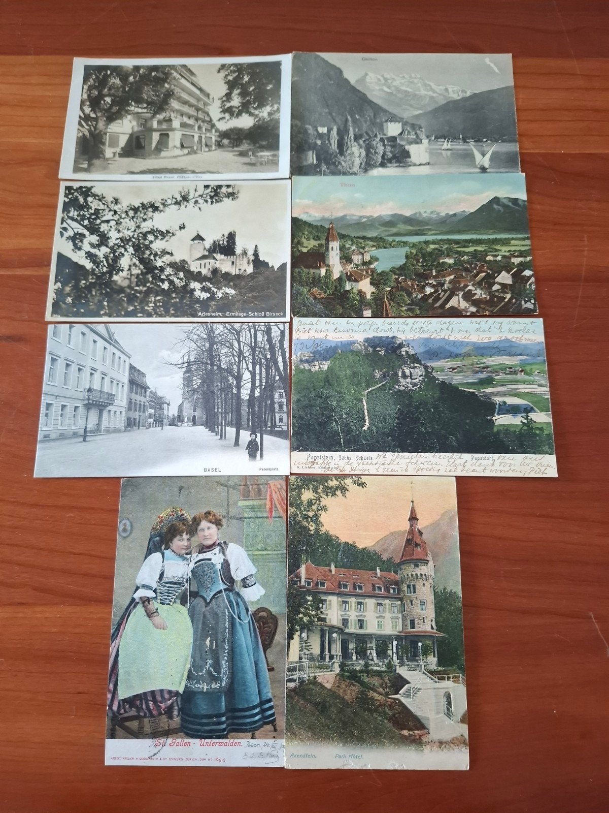 8 Oude Ansichtkaarten Zwitserland begin 1900, Ophalen of Verzenden, Voor 1920, Overig Europa