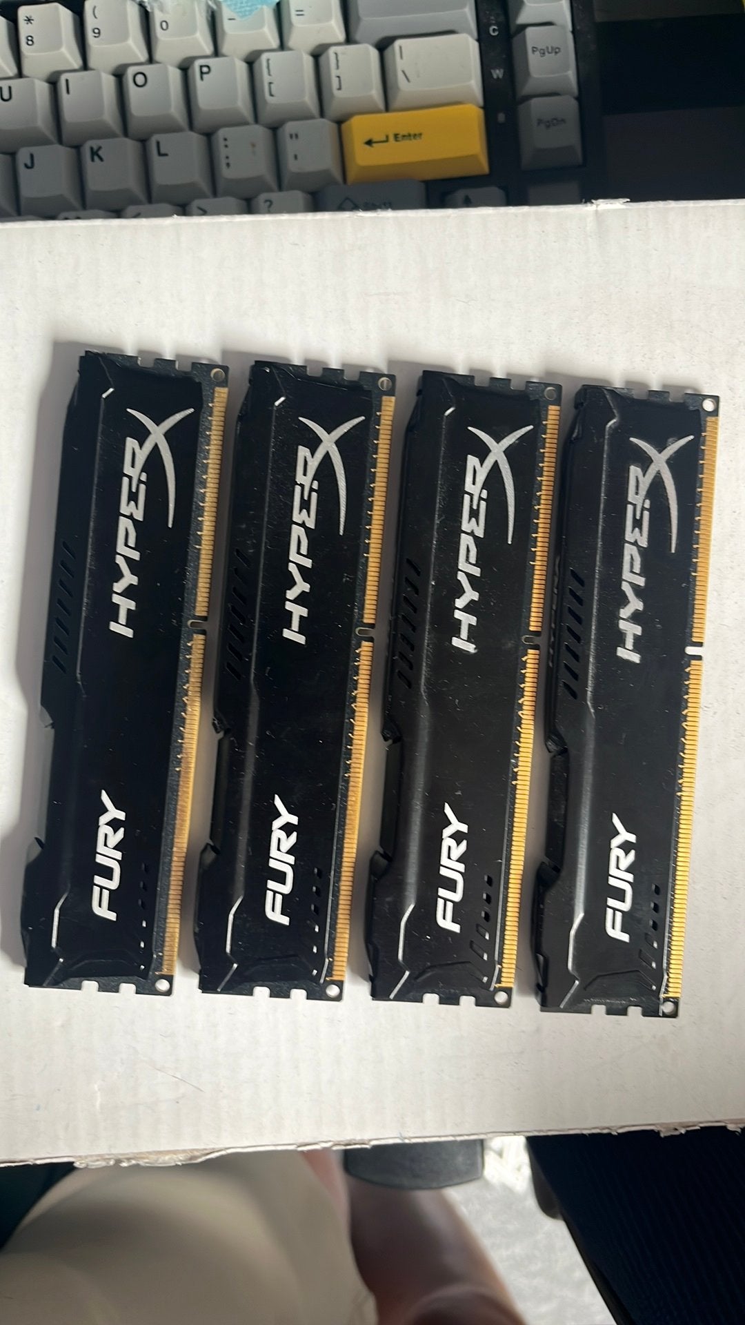 HyperX Fury DDR3 16GB (4x4GB) RAM Geheugen, Computers en Software, RAM geheugen, Gebruikt, DDR3, Ophalen of Verzenden, Desktop