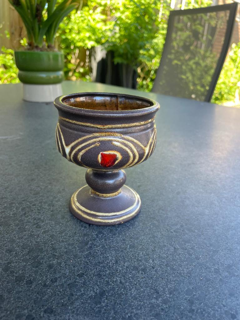 Keramisch kelkje West Germany 9 cm hoog, Antiek en Kunst, Ophalen of Verzenden
