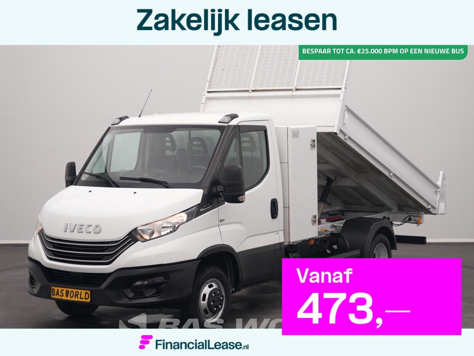 Iveco Daily 35C14 Automaat Kipper met Kist Dubbellucht Kippe, Automaat, Stof, Gebruikt, Euro 6