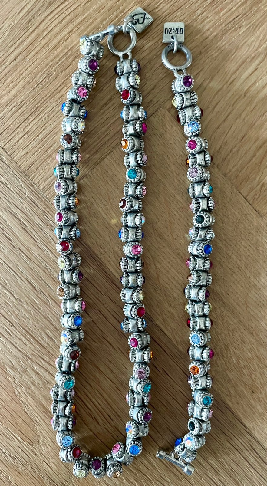 Otazu Vintage Barrel Multicor ketting & armband, Met kristal, Overige materialen, Ophalen of Verzenden, Zo goed als nieuw