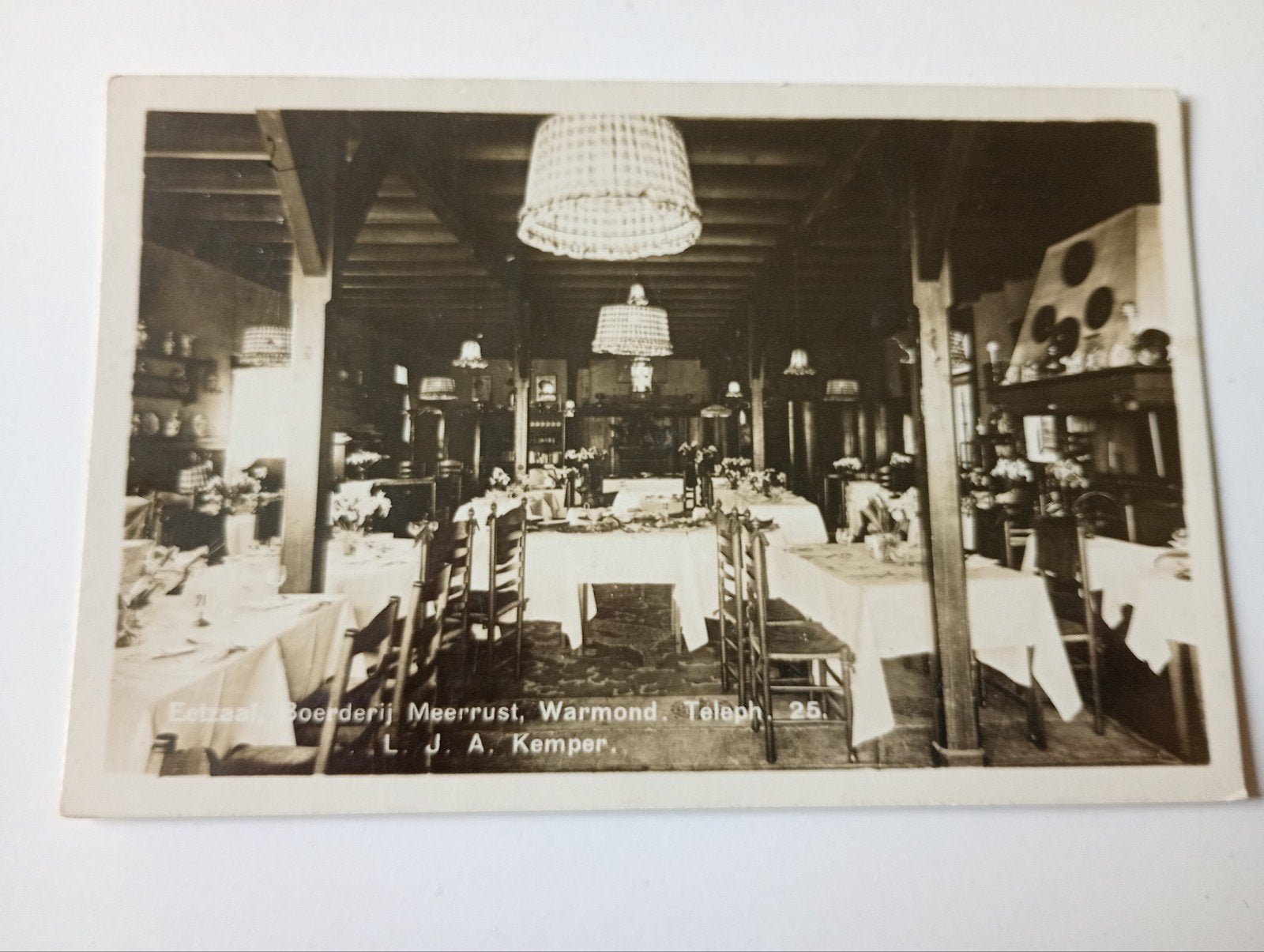 Warmond Eetzaal Boerderij Meerrust, Ophalen of Verzenden, 1920 tot 1940, Ongelopen, Zuid-Holland