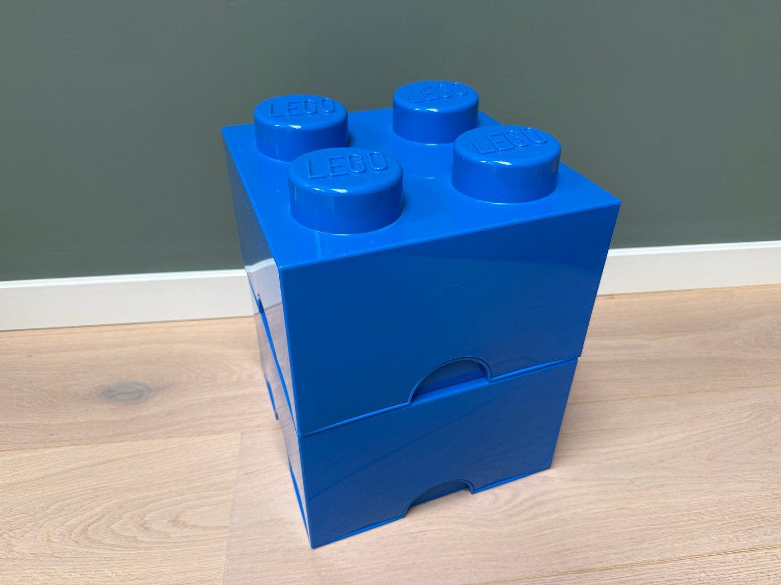 Lego opbergdoos met 4 noppen 2x2 - Blauw, Ophalen, Gebruikt, Overige typen, Lego