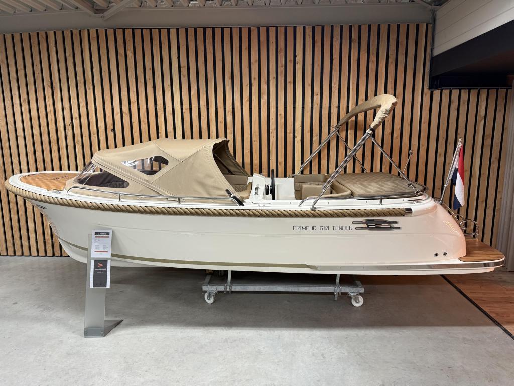 NwStaat! PRIMEUR 610 EXCLUSIVE '30PK SUZUKI' OPTIES Bj'2025!, Watersport en Boten, Sloepen, Tender, Primeur, Zonnedek, 6 m