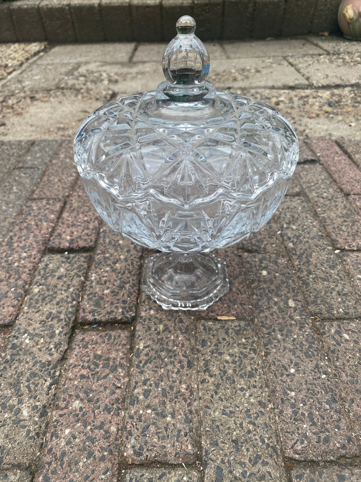Decoratieve Glazen Bonbonnière met Deksel, Ophalen