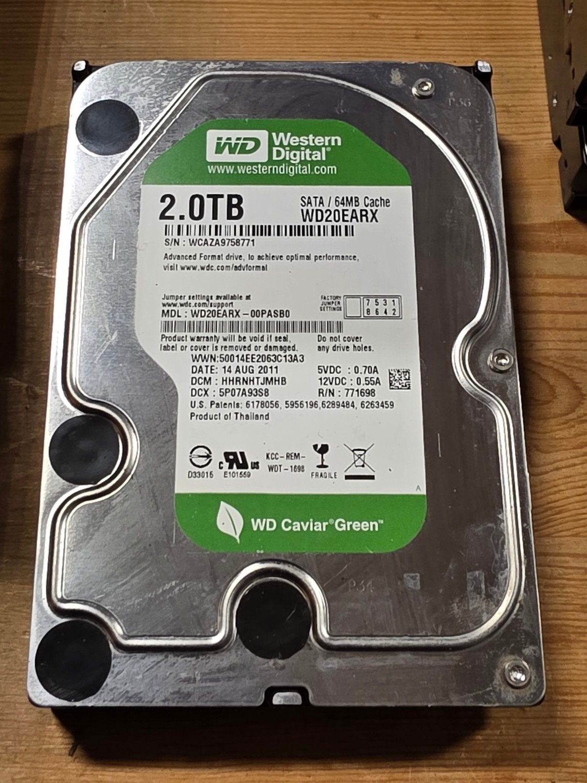 western digital wd green 2tb 2000gb pc hdd hardeschijf, Intern, Gebruikt, ., Ophalen of Verzenden