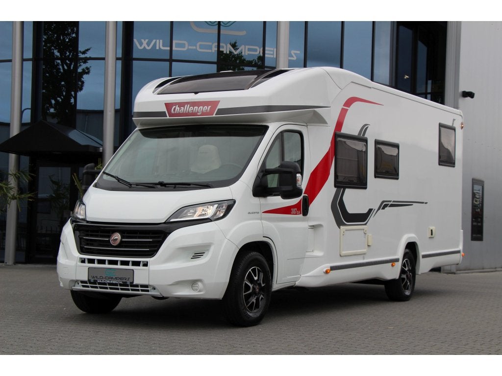 Challenger Graphite 387GA - EURO6 - ENKELE BEDDEN + HEFBED, Ringverwarming, Fiat, 7 tot 8 meter, Bedrijf