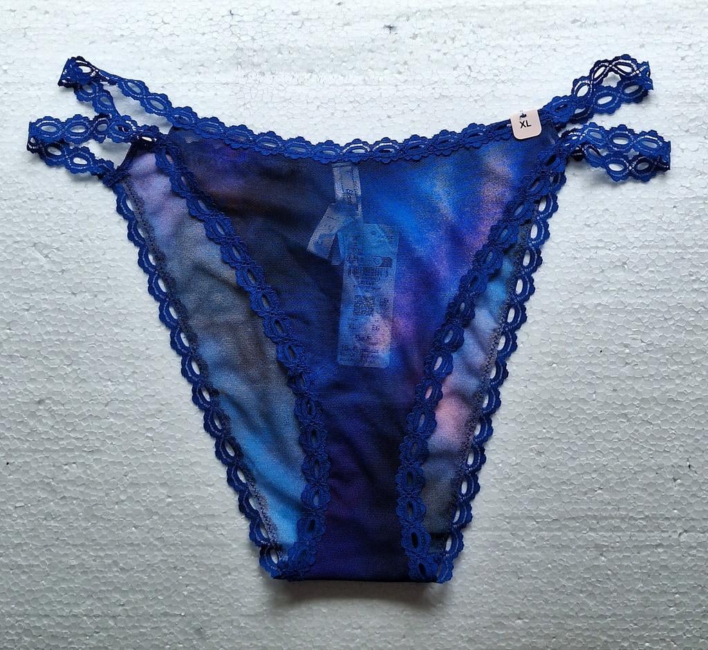 Sexy flinterdunne blauwe slip van Etam maat XL, Verzenden, Blauw