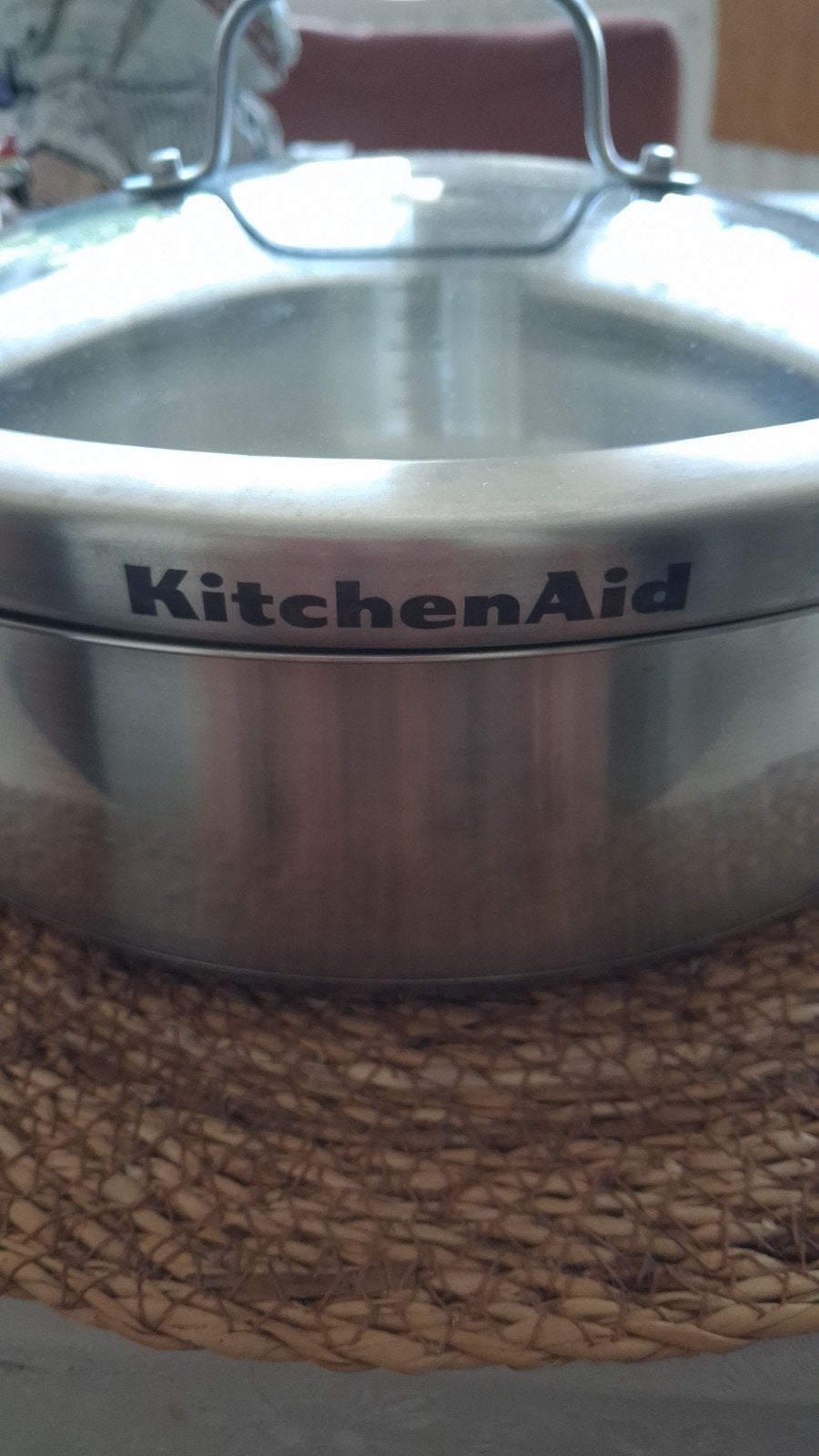 KitchenAid RVS Kookpan met Deksel - 3.8L, Met deksel, Ophalen of Verzenden, Zo goed als nieuw, Rvs