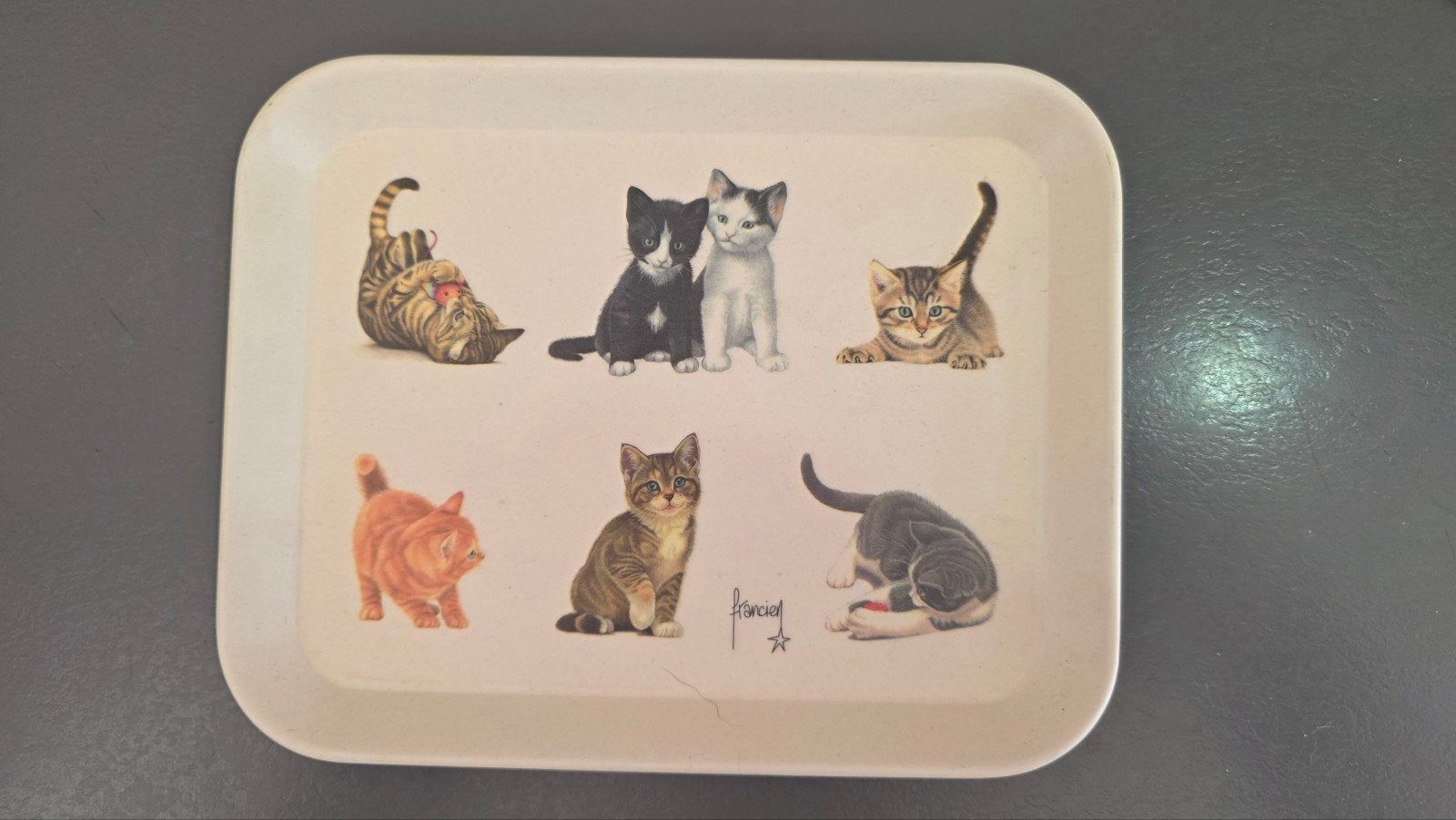 Franciens Katten Bamboe Dienblad 19x15 cm, Ophalen of Verzenden, Zo goed als nieuw, Meerkleurig, Natuurlijk materiaal