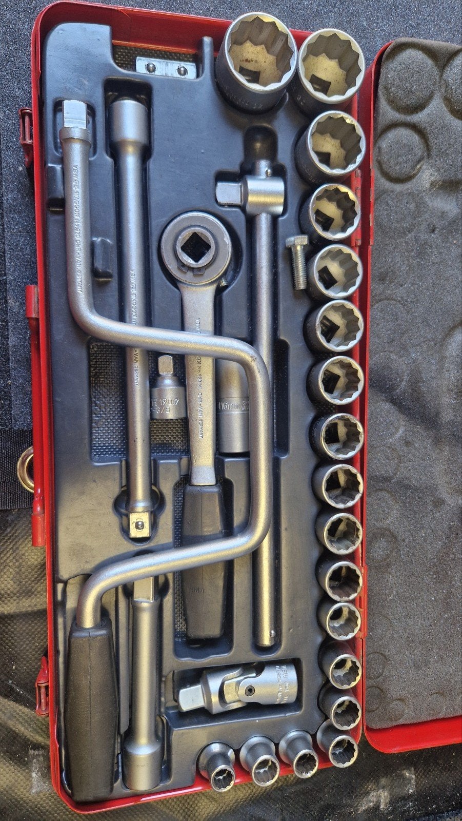 VBW doppenset in cassette - Hoogwaardig gereedschap, Doe-het-zelf en Verbouw, Ophalen of Verzenden