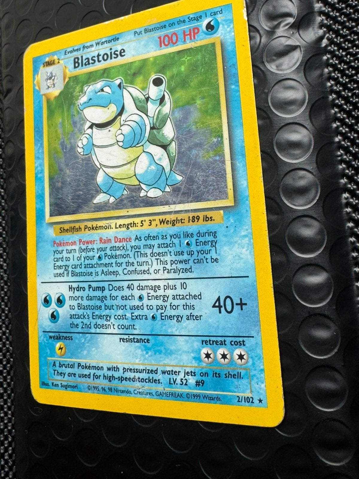 Pokémon Blastoise 2/102 Base Set Holo Unlimited  Vintage, Ophalen of Verzenden, Gebruikt, Losse kaart