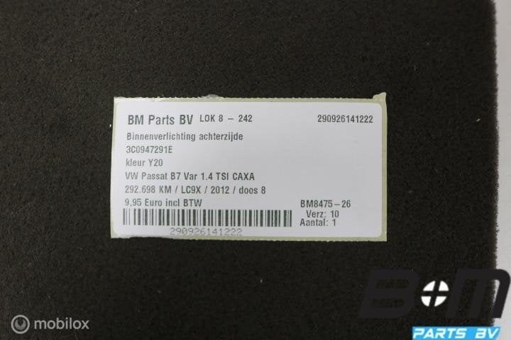 Binnenverlichting achterzijde VW Passat B7 3C0947291E, Auto-onderdelen, Gebruikt