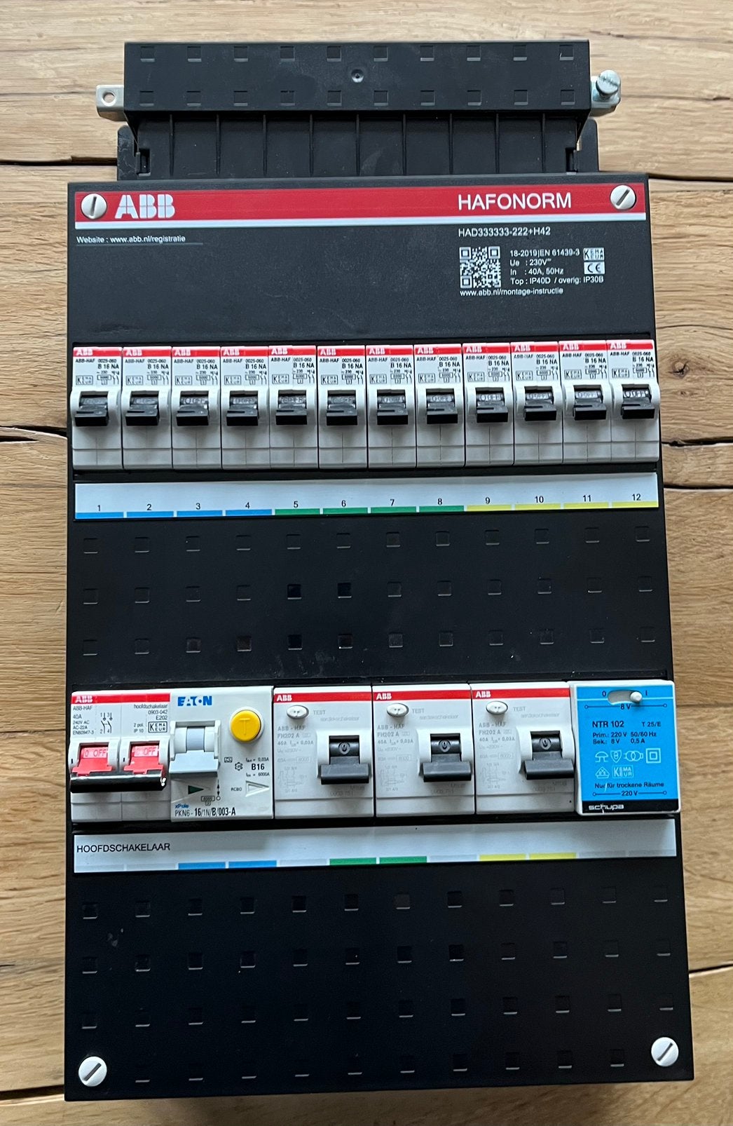 ABB Hafonorm groepenkast – 12x B16 – 3x aardlek, Ophalen, Zo goed als nieuw, ABB, Groepenkast