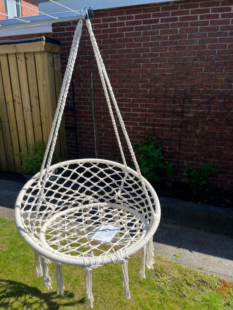 Nieuw Macramé Hangstoel - Perfect voor Binnen & Buiten, Ophalen, Opvouwbaar, Nieuw, Eenpersoons