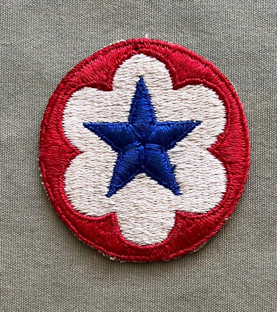 US WW2 Shoulder Patch - Army Service Force ETO, Ophalen of Verzenden, Landmacht, Amerika, Embleem of Badge