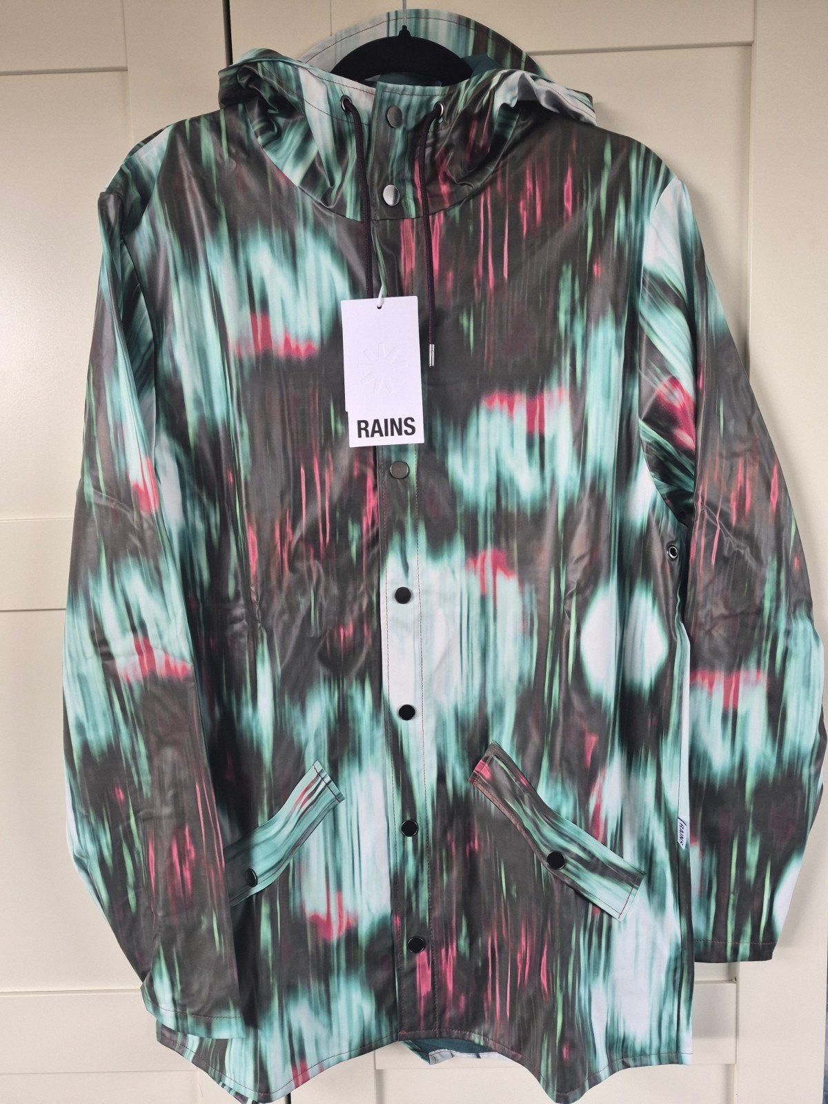 NIEUW Rains Regenjas Jacket W3 Blur Maat M (unisex), Kleding | Dames, Maat 38/40 (M), Rains, Meerkleurig, Nieuw