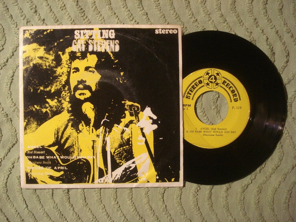 Cat Stevens 7" Vinyl EP: ‘Sitting’ (Thailand) Rod Stewart, Gebruikt, 7 inch, Ophalen of Verzenden, EP