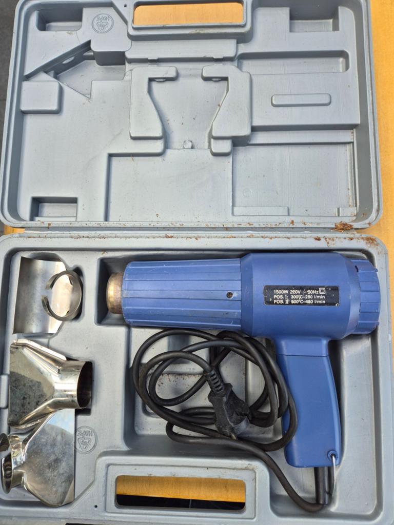 Ferm heteluchtpistool verfbrander HG 1500 met acc., Doe-het-zelf en Verbouw, Ophalen, Gebruikt