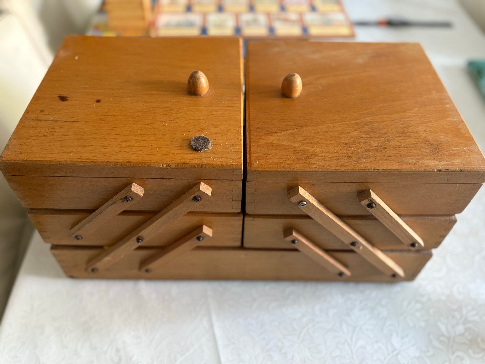 Vintage Houten Naaidoos met Inhoud, Ophalen, Gebruikt, Overige typen