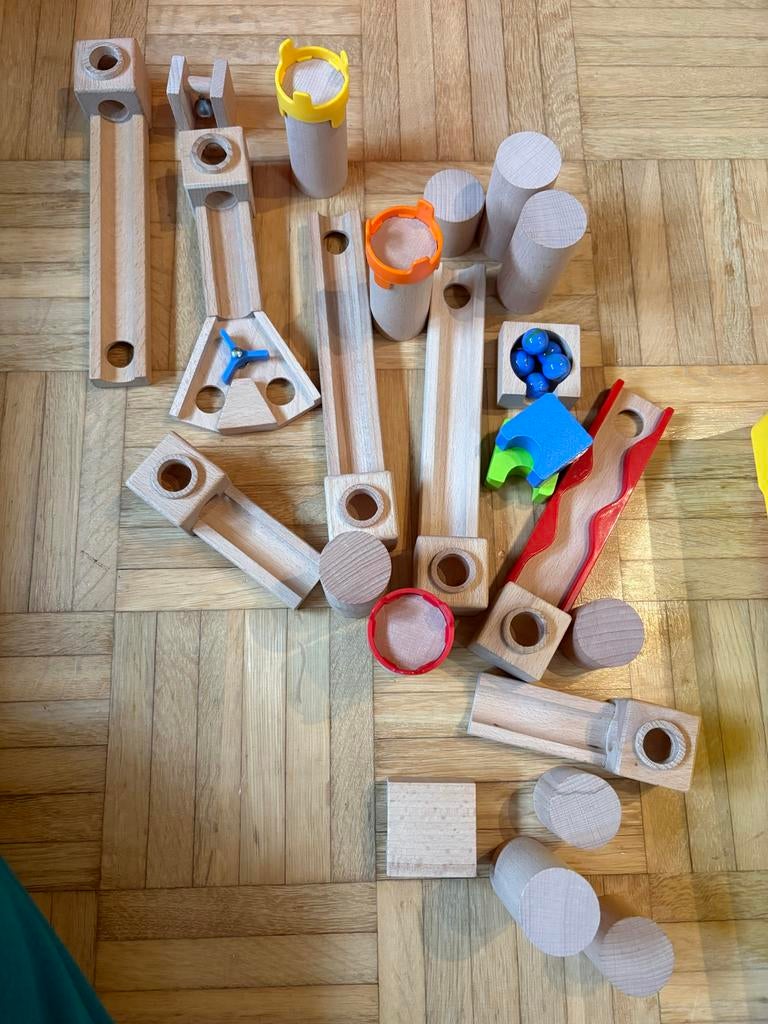 Houten Knikkerbaan Set - Educatief Speelgoed, Kinderen en Baby's, Speelgoed | Houten speelgoed, Ophalen of Verzenden, Zo goed als nieuw