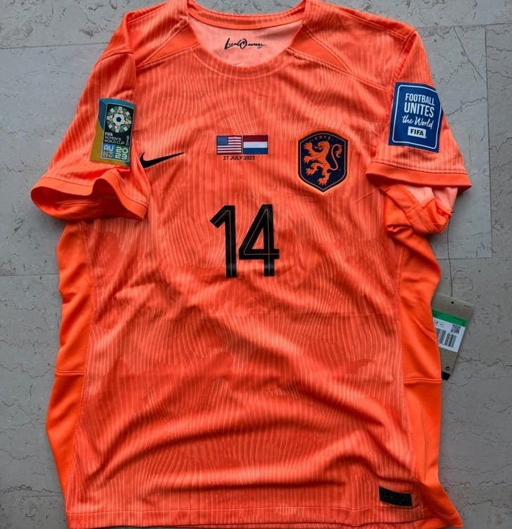 Nederlands Elftal Shirt Dames WK 2023 | Groenen # 14, Maat XL, Ophalen of Verzenden, Nieuw, Shirt