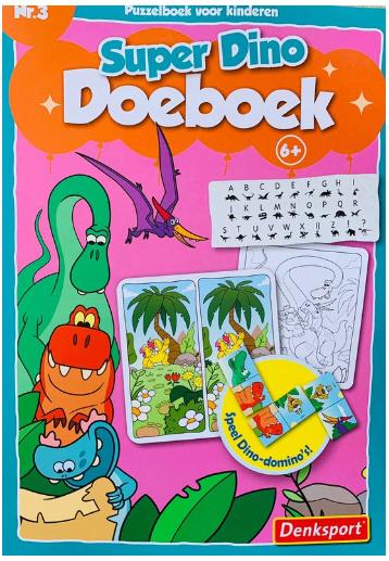 Denksport - Nr. 3 - Super Dino Doeboek - 6+, Ophalen of Verzenden, Minder dan 500 stukjes, Puzzelboek