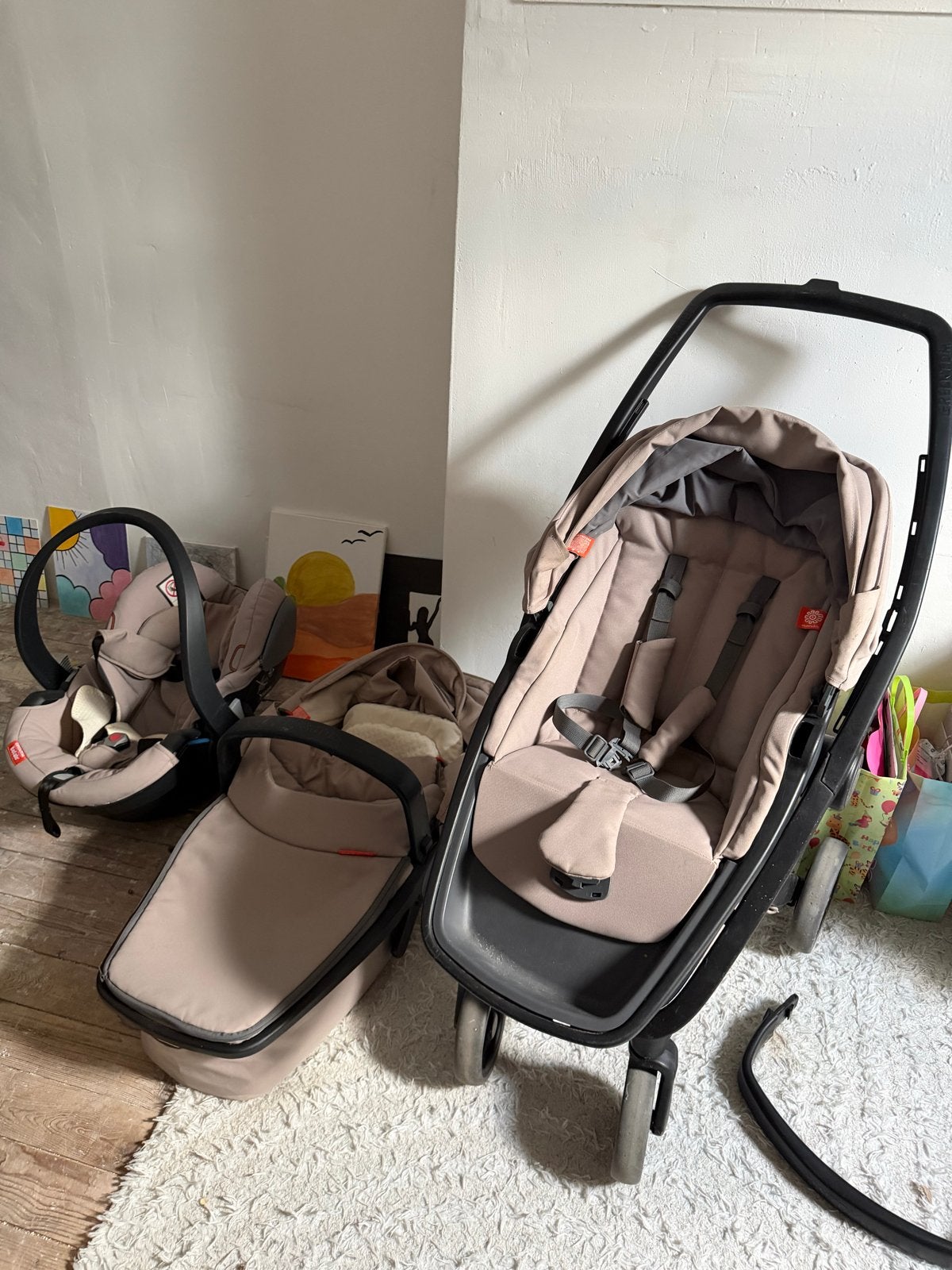 Green Tom Kinderwagen + Autostoel + Adapters, Zo goed als nieuw, Combiwagen, Met autostoeltje, Ophalen