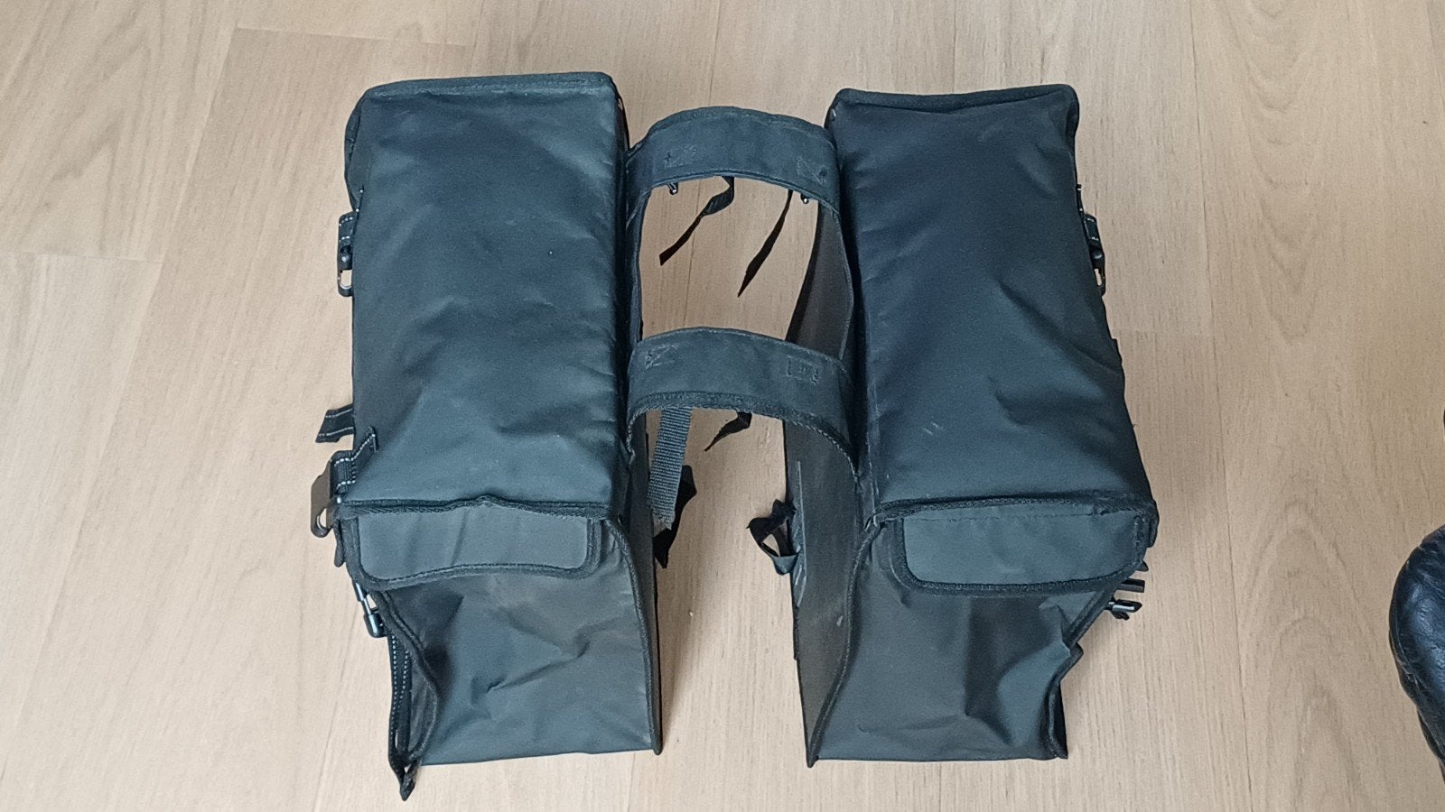 Zwarte dubbele fietstassen - Gebruikt, Ophalen, Gebruikt, Onbekend