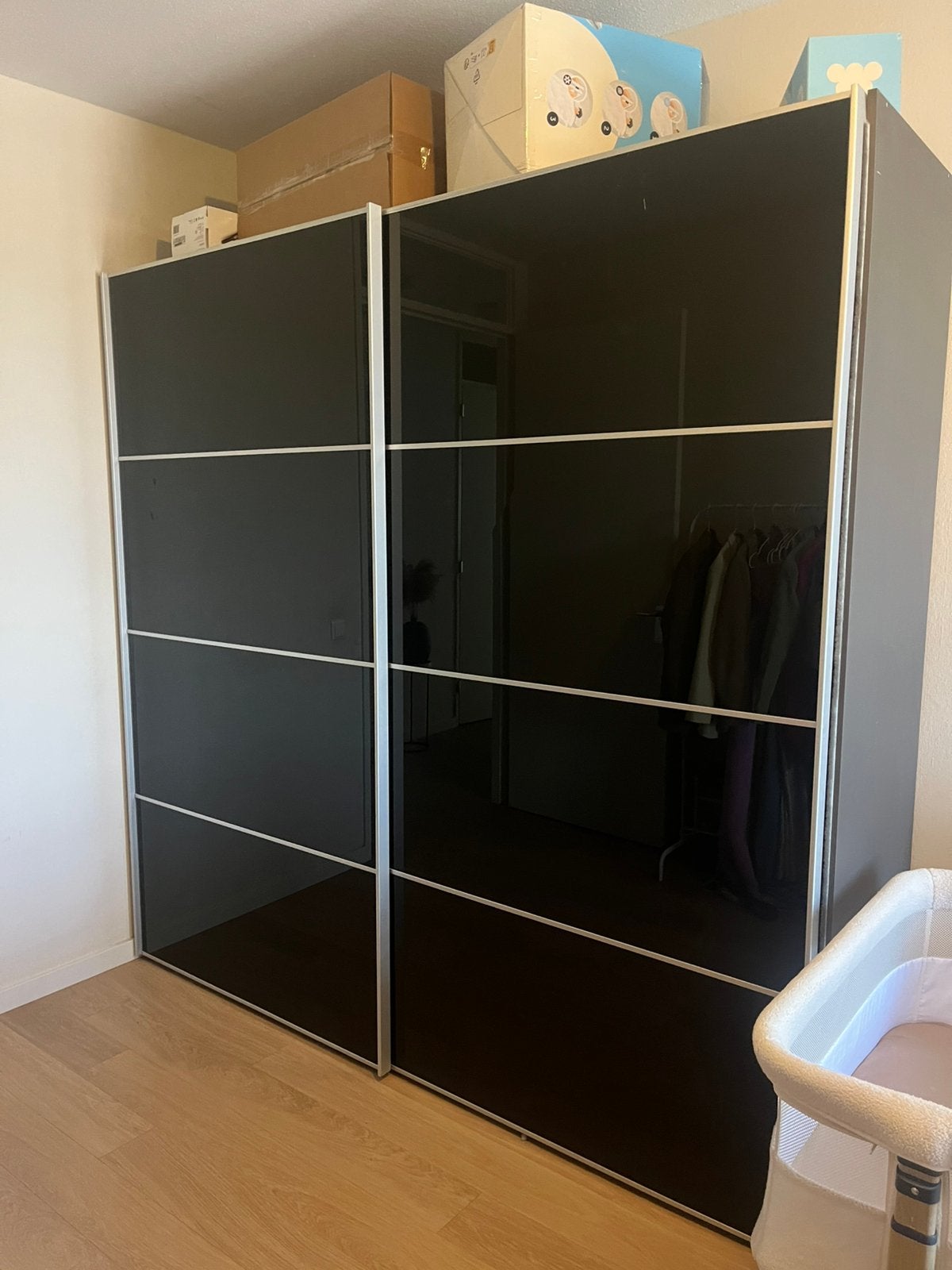 Kledingkast Goossens, Ophalen, 200 cm of meer, 50 tot 75 cm, Glas
