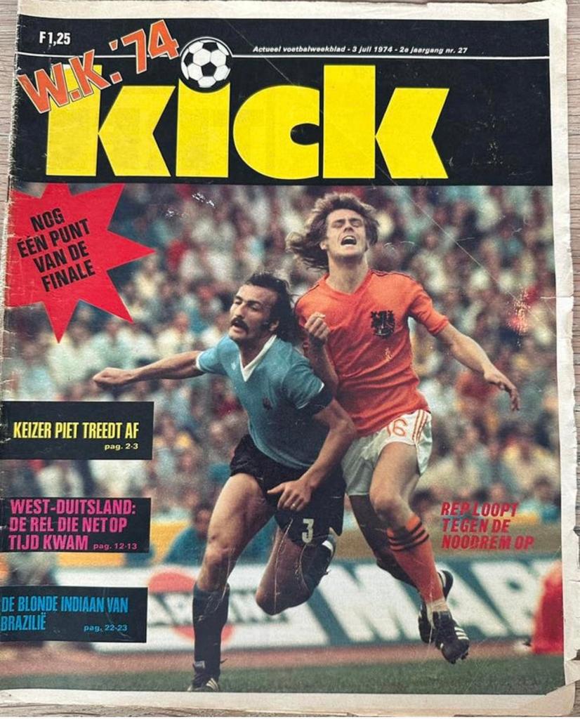 WK 1974 - Kick voetbalweekblad nr 27, Ophalen of Verzenden, Zo goed als nieuw, Muziek, Film of Tv