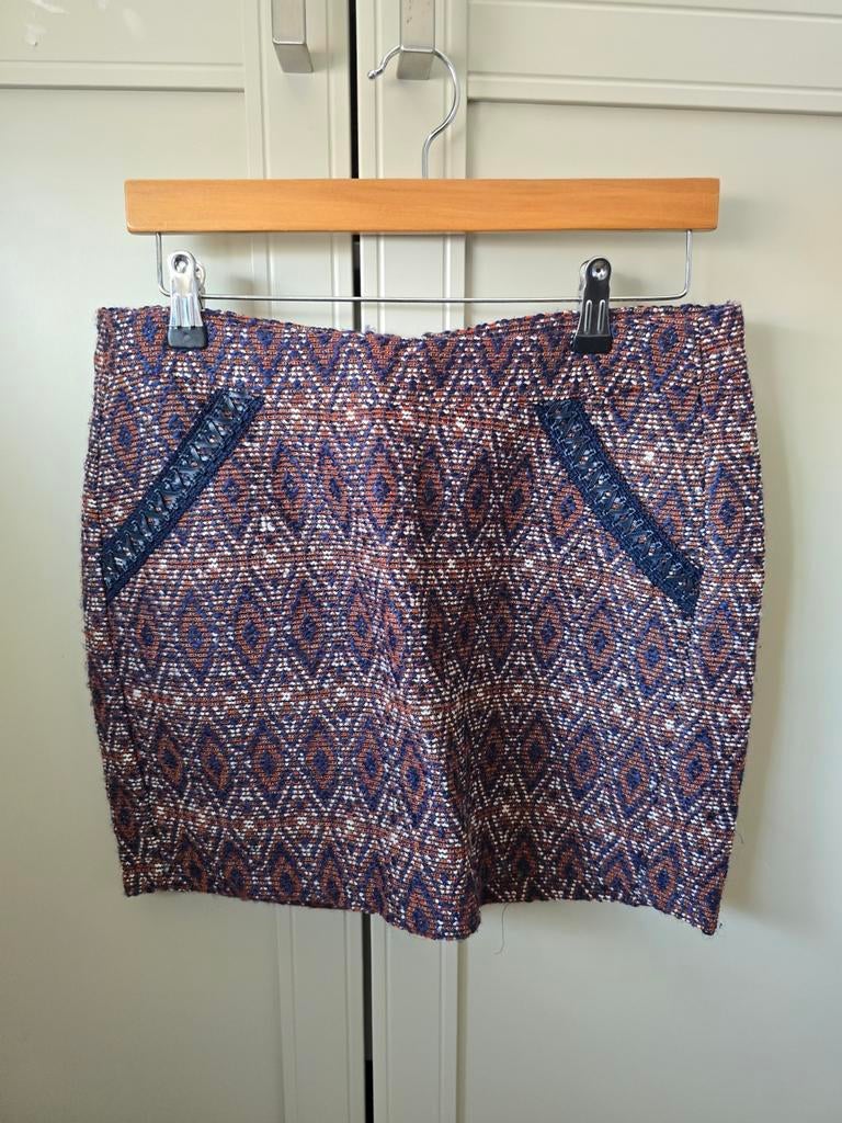 Costes rok met patroon en details | maat M/38, Maat 38/40 (M), Blauw, Ophalen of Verzenden, Zo goed als nieuw