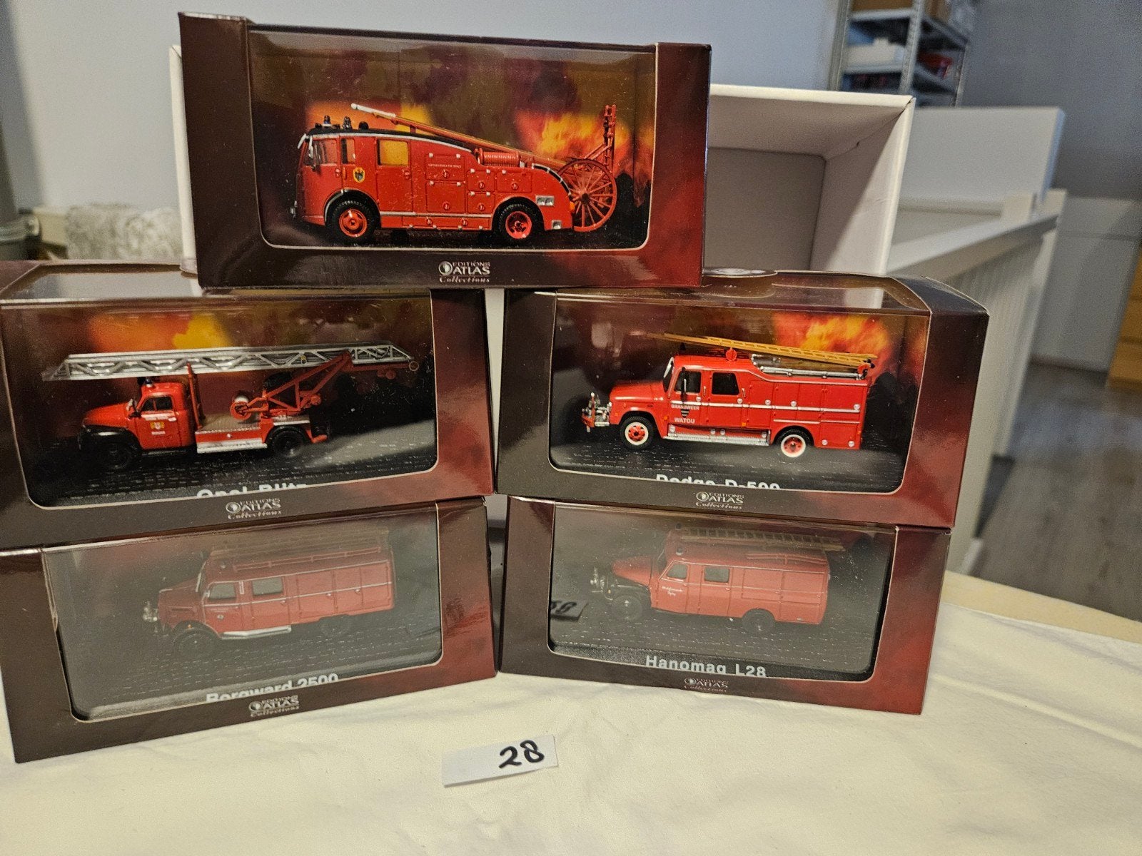 Brandweerauto's Atlas schaal 1;72,  5 modellen, Ophalen of Verzenden, Nieuw, Auto, Overige merken