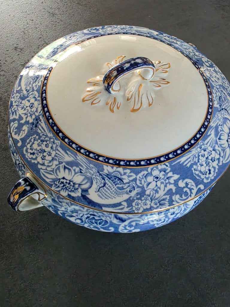 Antieke schaal Davenport Blue van Royal Staffordshire, Ophalen of Verzenden