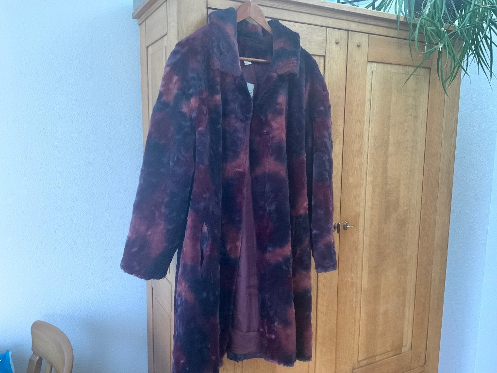 Bontjas, Ophalen, Zo goed als nieuw, Maat 46/48 (XL) of groter, Paars