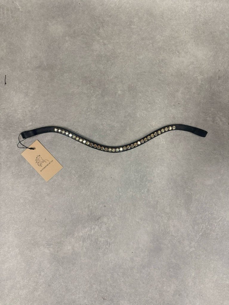 Bridle2fit frontriem zwart meerkleurige stenen full, Dieren en Toebehoren, Gebruikt, Ophalen of Verzenden, Zwart, Full