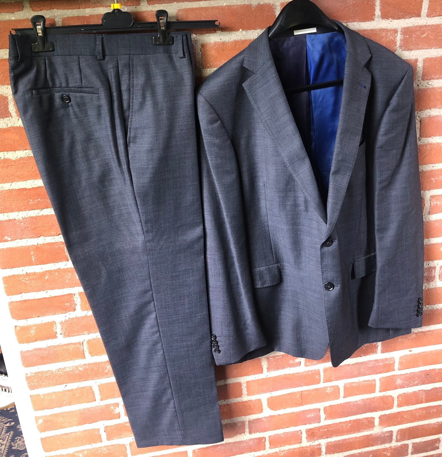 ZGAN Van Gils Derwin pak 100% Wol- Grijsblauw - Mt 52, Kleding | Heren, Ophalen of Verzenden, Zo goed als nieuw, Maat 52/54 (L)