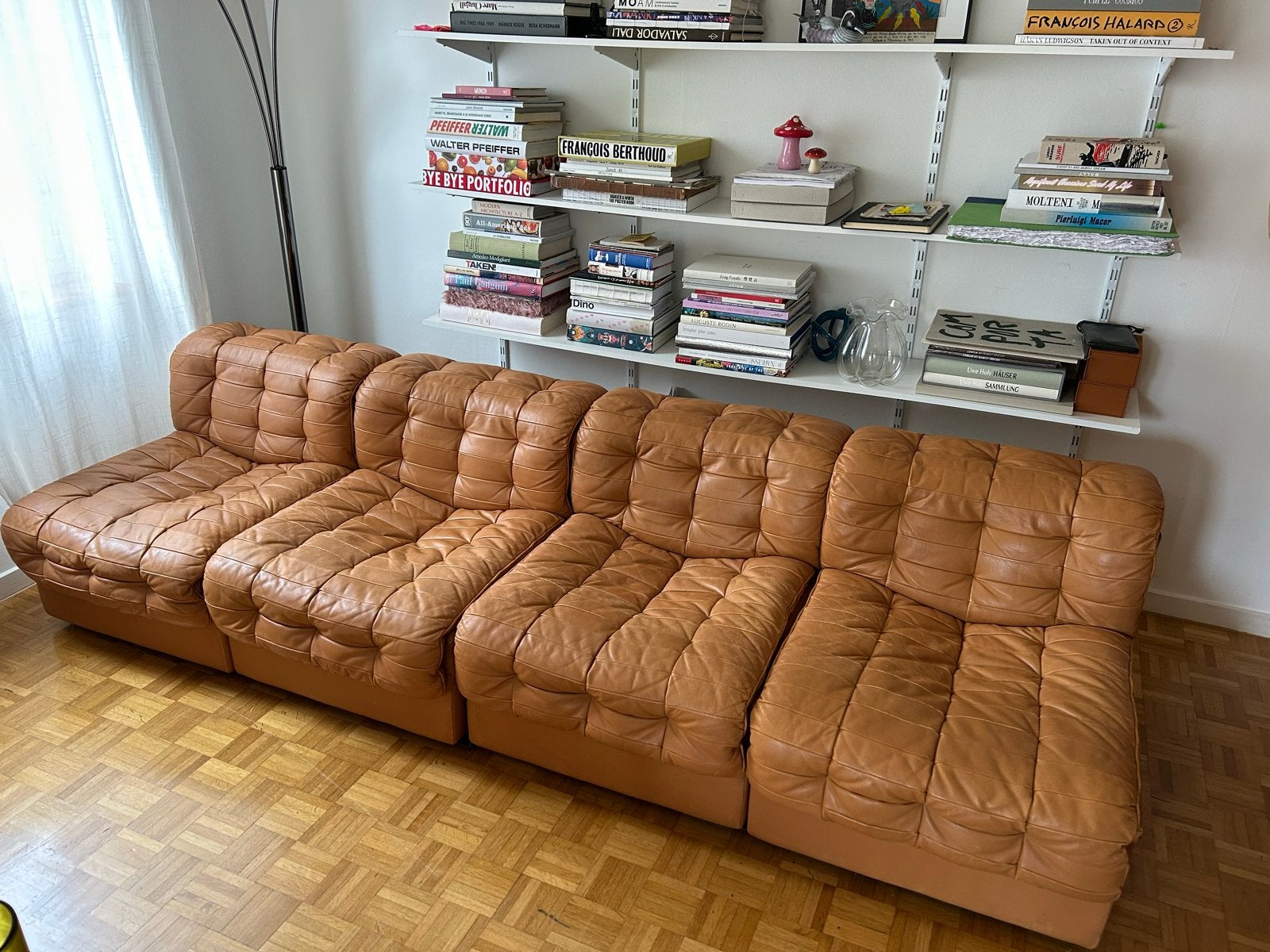 De Sede DS11 Modulaire Bank - Cognac Leer, Huis en Inrichting, Ophalen, Gebruikt, Leer