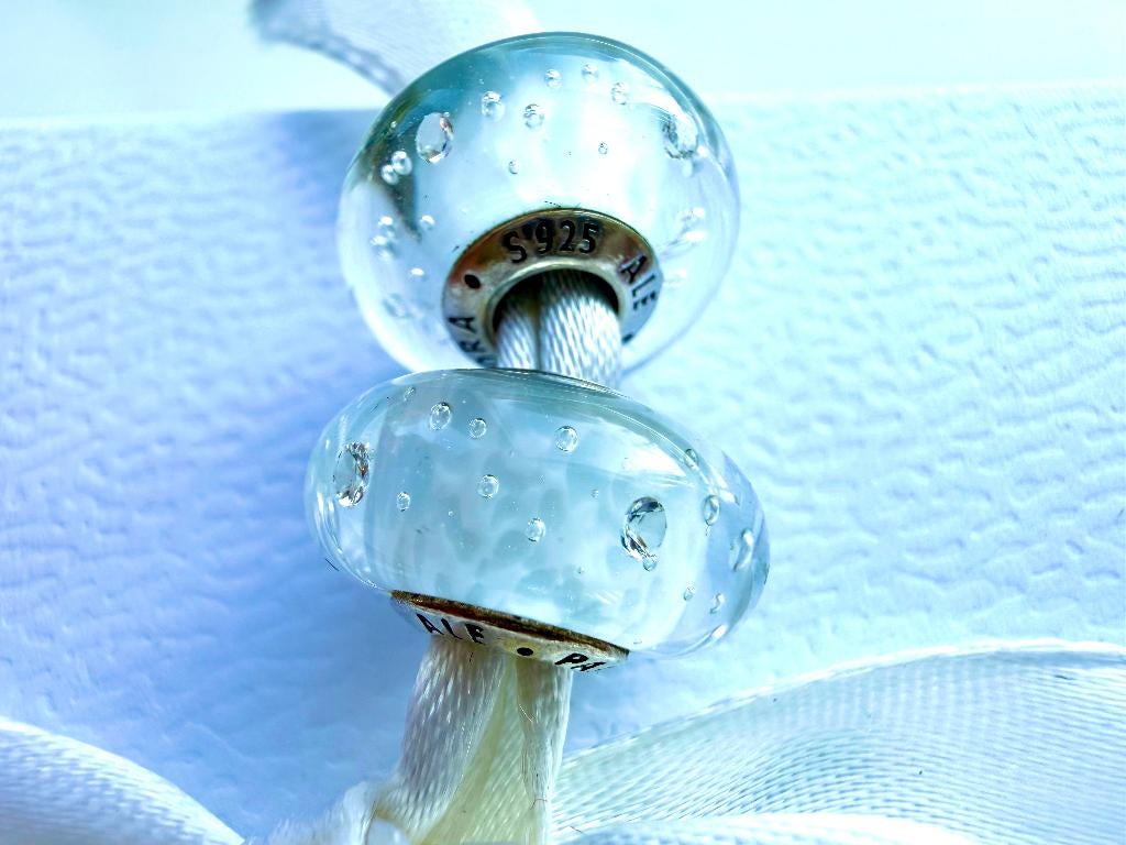 Pandora Bubble Murano met Zirkonia Wit., Sieraden, Tassen en Uiterlijk, Bedels, Glas of Kristal, Pandora, Ophalen of Verzenden