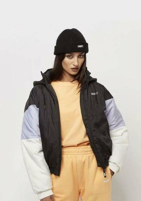 Snipes jas winterjas S zwart lila wit Jack jas, Verzenden, Zo goed als nieuw, Maat 36 (S), Overige kleuren