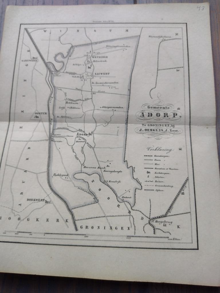 43 Adorp Wetsinge Paddepoel Dokwert Garnwert Oostum 1862, Antiek en Kunst, Ophalen of Verzenden